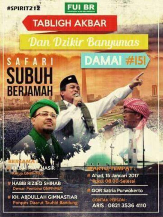 Broadcast Aksi Damai 151 Banyumas Raya yang tersebar di sejumlah lini massa (Istimewa)